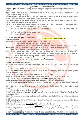 Kỹ năng làm bài thi Tốt nghiệp THPT môn Tiếng Anh - Question-Tags Câu hỏi đuôi - Đỗ Bình